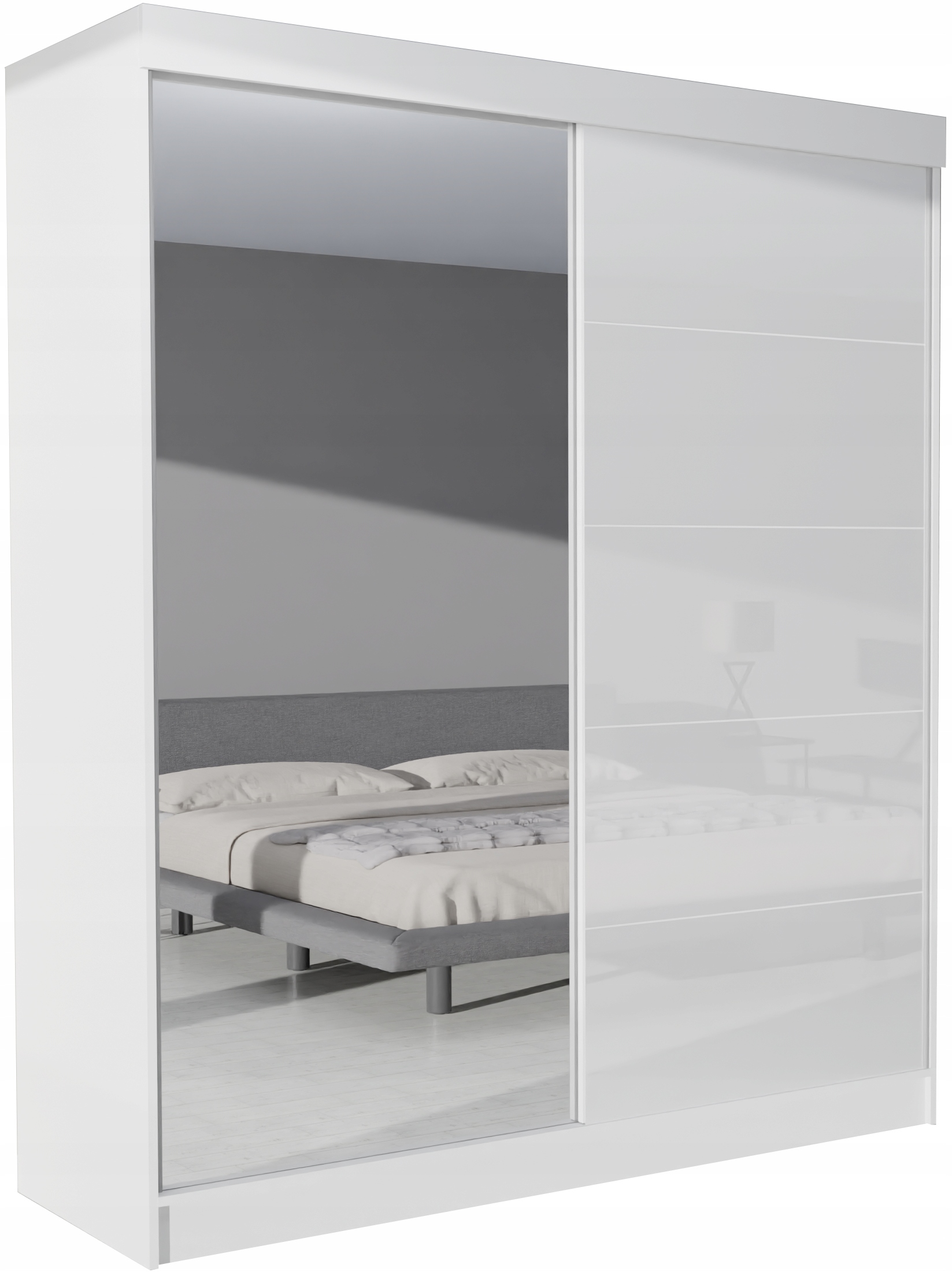 

Szafa Peru 2D 150X205 Biała Lustro Lacobel Biały
