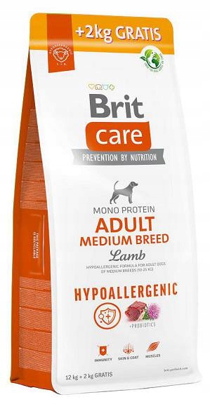 Brit Care Hypoallergenic Medium Adult Lamb Karma z jagnięciną dla psa 14kg