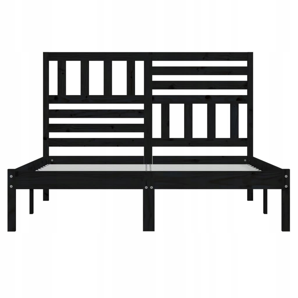 RAMA ŁÓŻKA CZARNA DREWNO SOSNOWE 120X200CM Regulacja bez regulacji