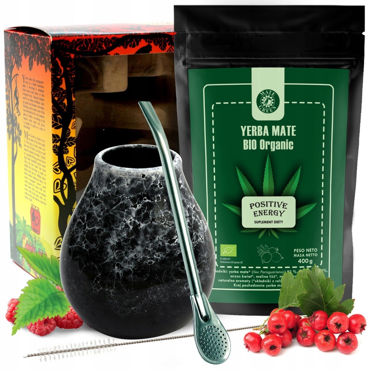 Zestaw startowy Organic Bombilla Matero Yerba Mate Slim Fit