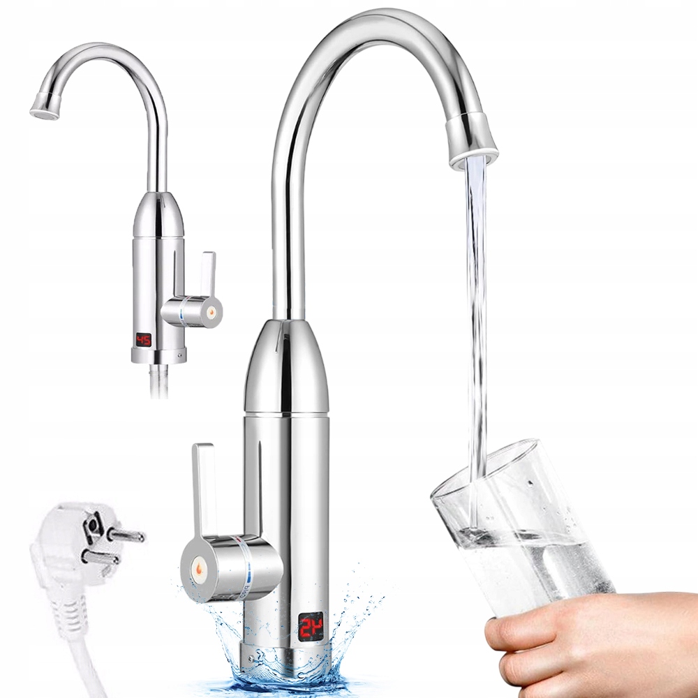 Elektrický Průtokový Ohřívač Vody S Otočným Kohoutkem, Ohebný Výtok 3000 W