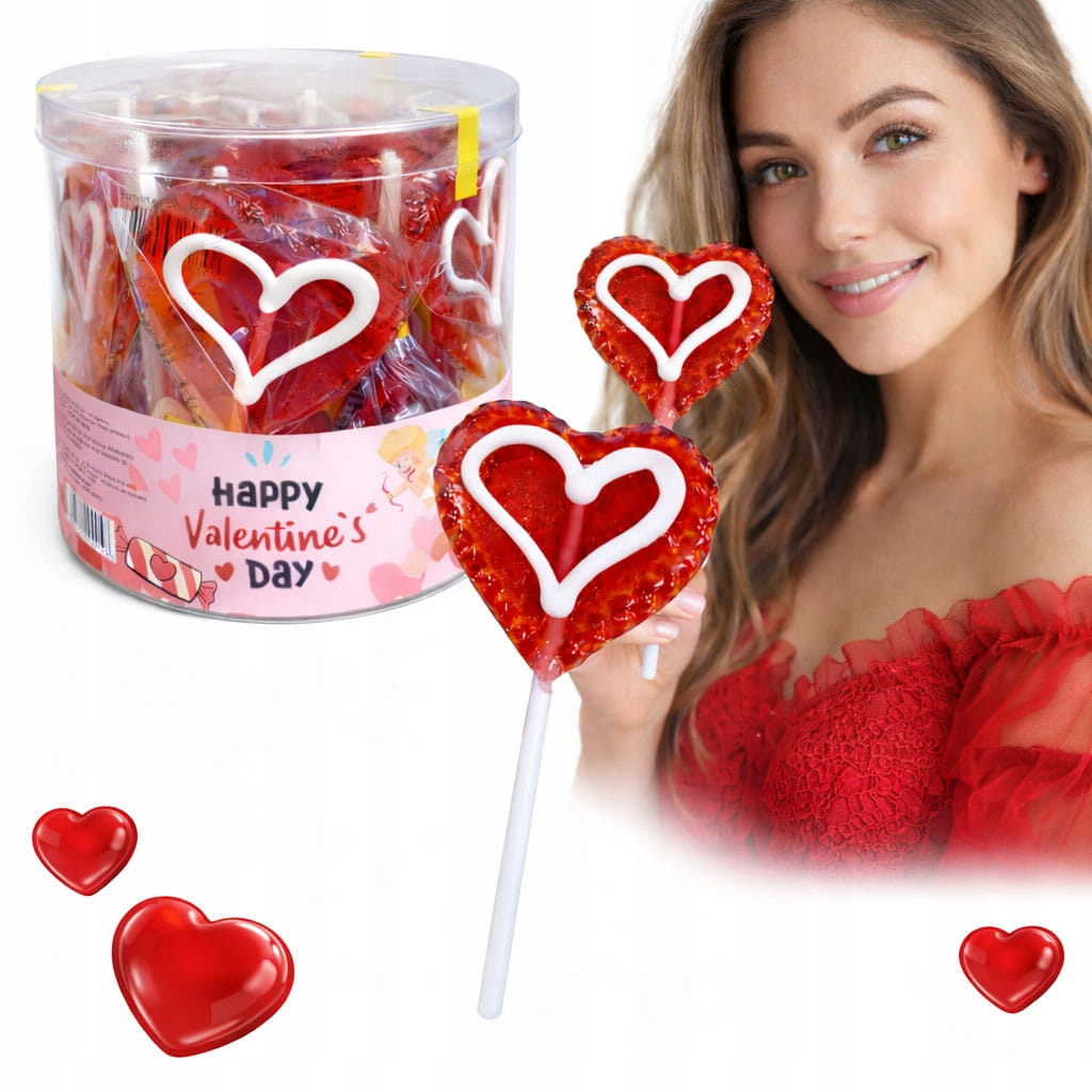 Levně Lízátka Srdce Lízátko Srdce Malované Na Den Matek Na Valentýna (30 G) 25 Ks