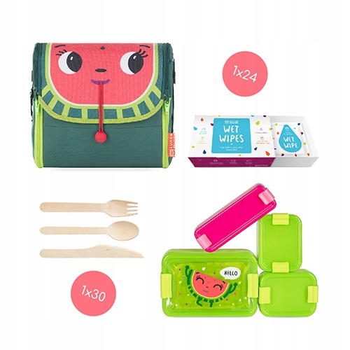 

Torba Na LUNCH+4x Lunch Box+sztućce+chusteczki