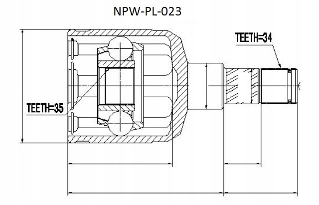 NPW-PL-023 - ВНУТРЕННИЙ ЛЕВЫЙ ШАРНИР OPEL INSIGNIA 08-