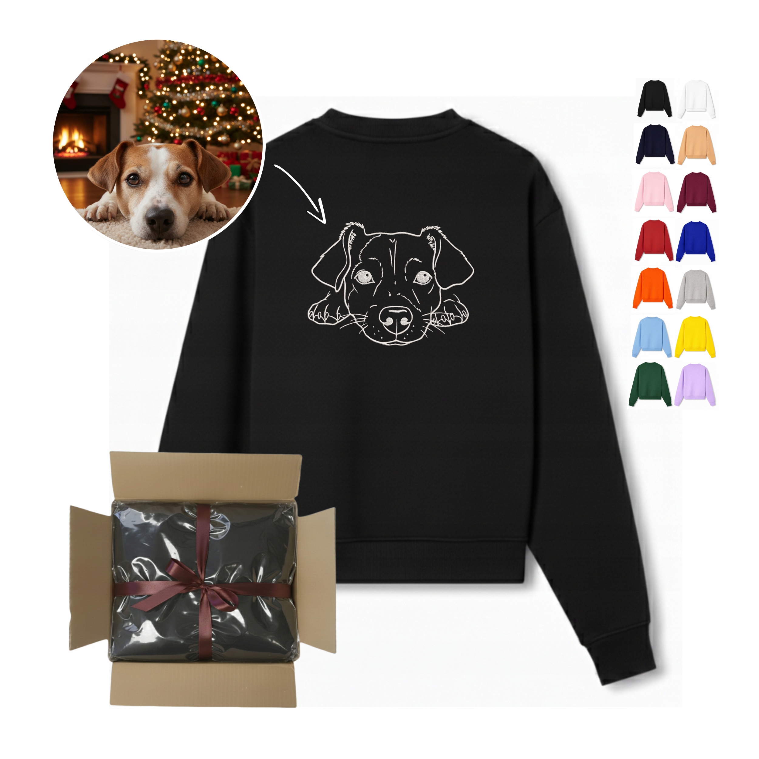 Mikina Váš Výšivka Vlastní Foto Obrys Pupila Psa Kočka Dámská Oversize S-3XL