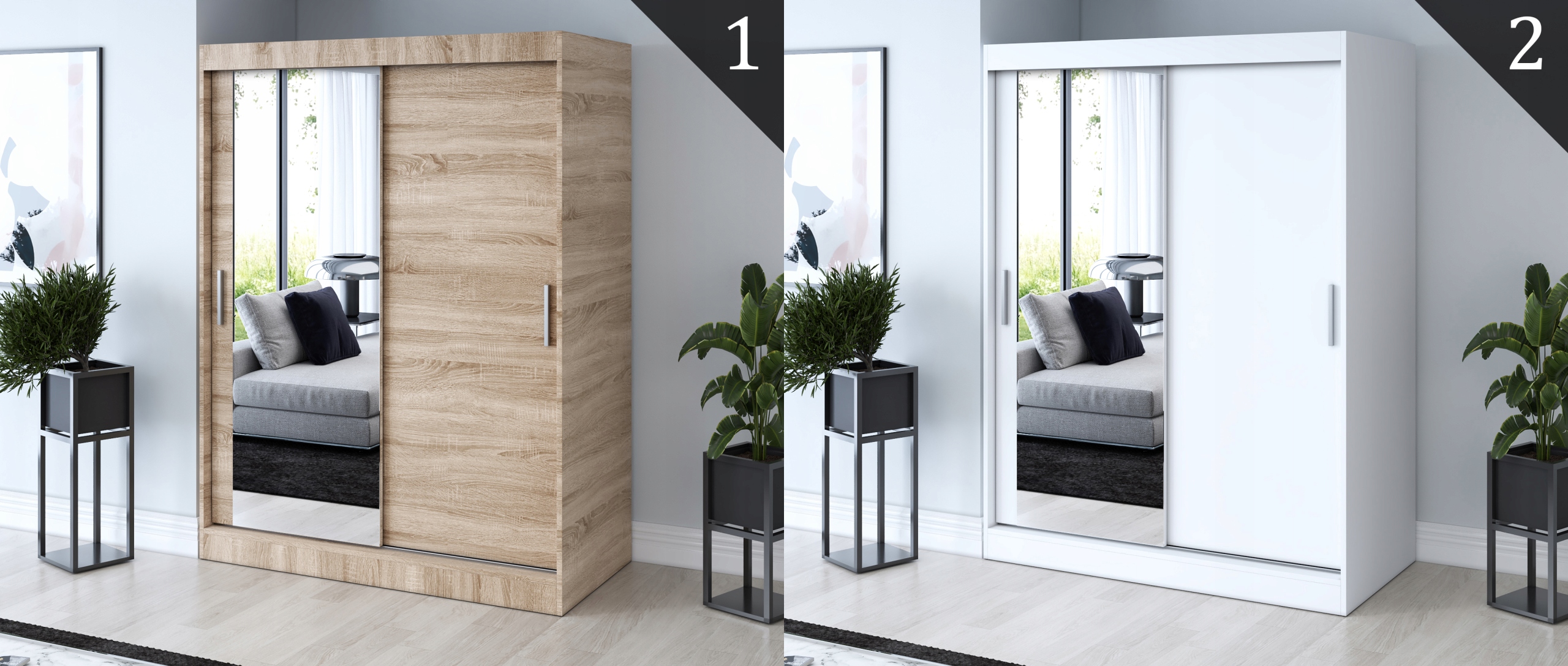 Szafa Przesuwna 150 ARTISAN Garderoba Lustro Kod producenta 150-LO