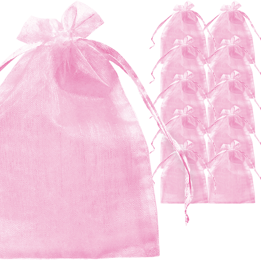 Sáčky Z Organzy Růžové Sáčky Vánoční Sáčky Organza *velké Množství*