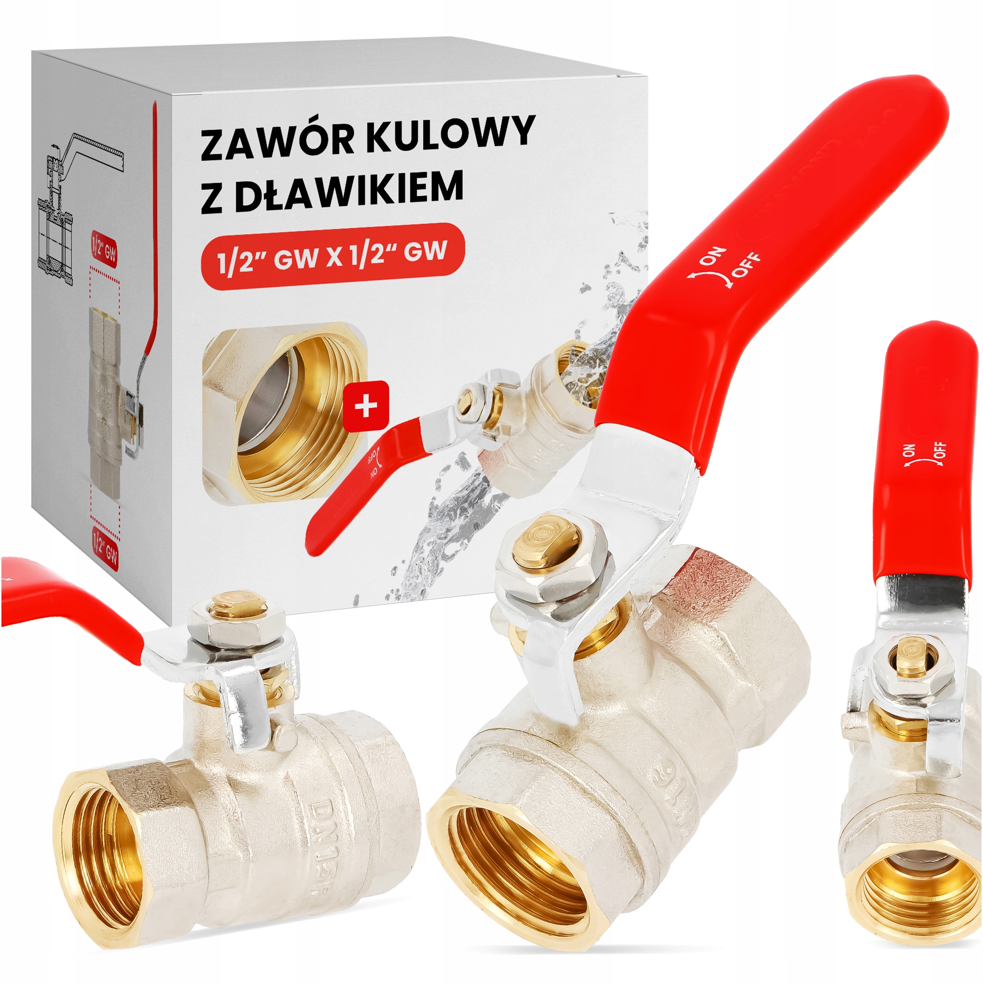 

Zawór Kurek Kulowy z Dławicą Zamknięcia Wody 1/2''
