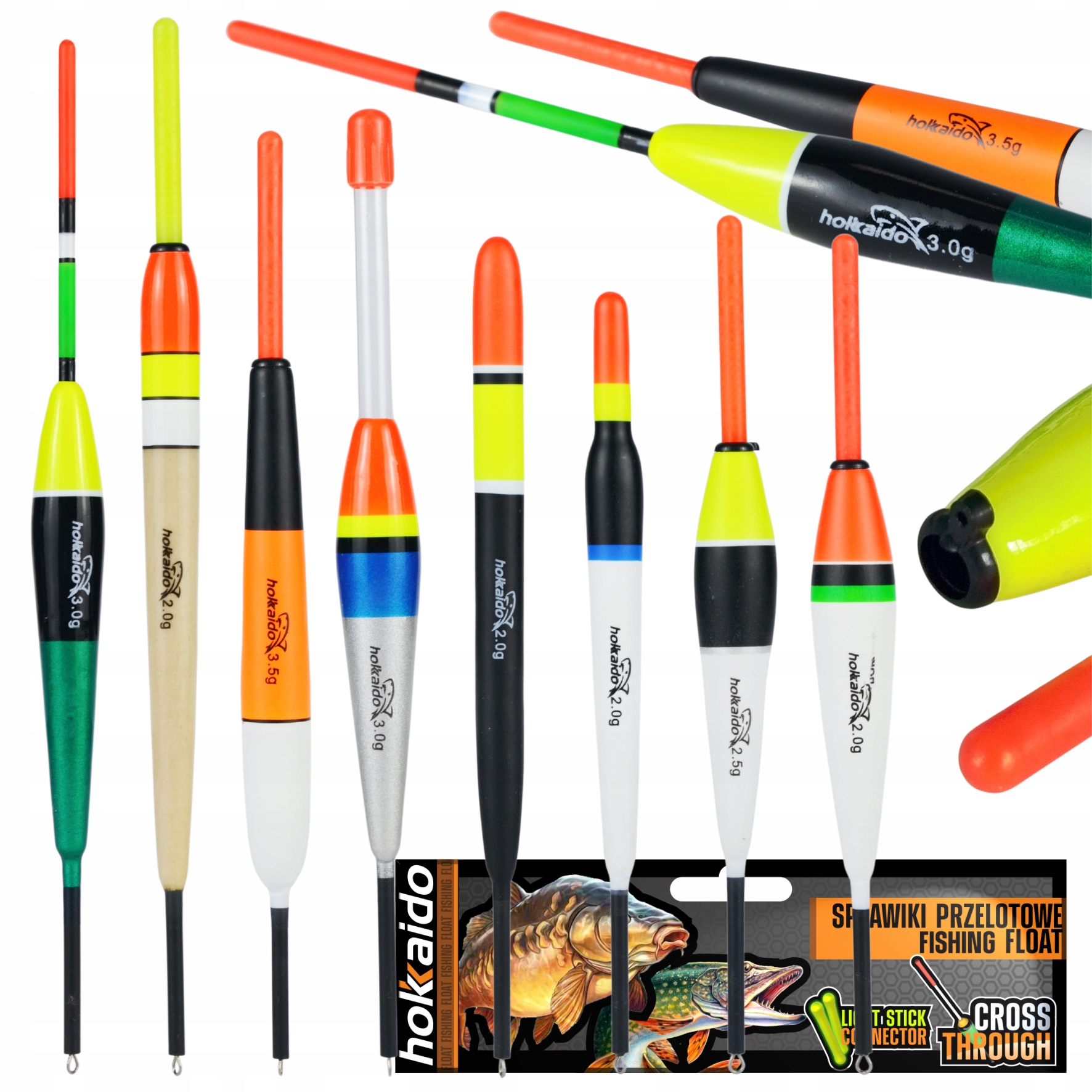 ZESTAW 8 SZT WYSOKIEJ JAKOŚCI PRZELOTOWYCH SPŁAWIKÓW HOKKAIDO PREMIUM