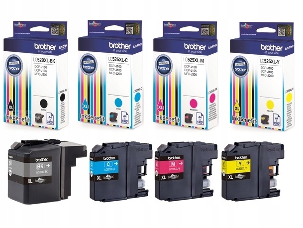 

4x Tusz Brother DCP-J100 DCP-J105 MFC-J200 LC529XL