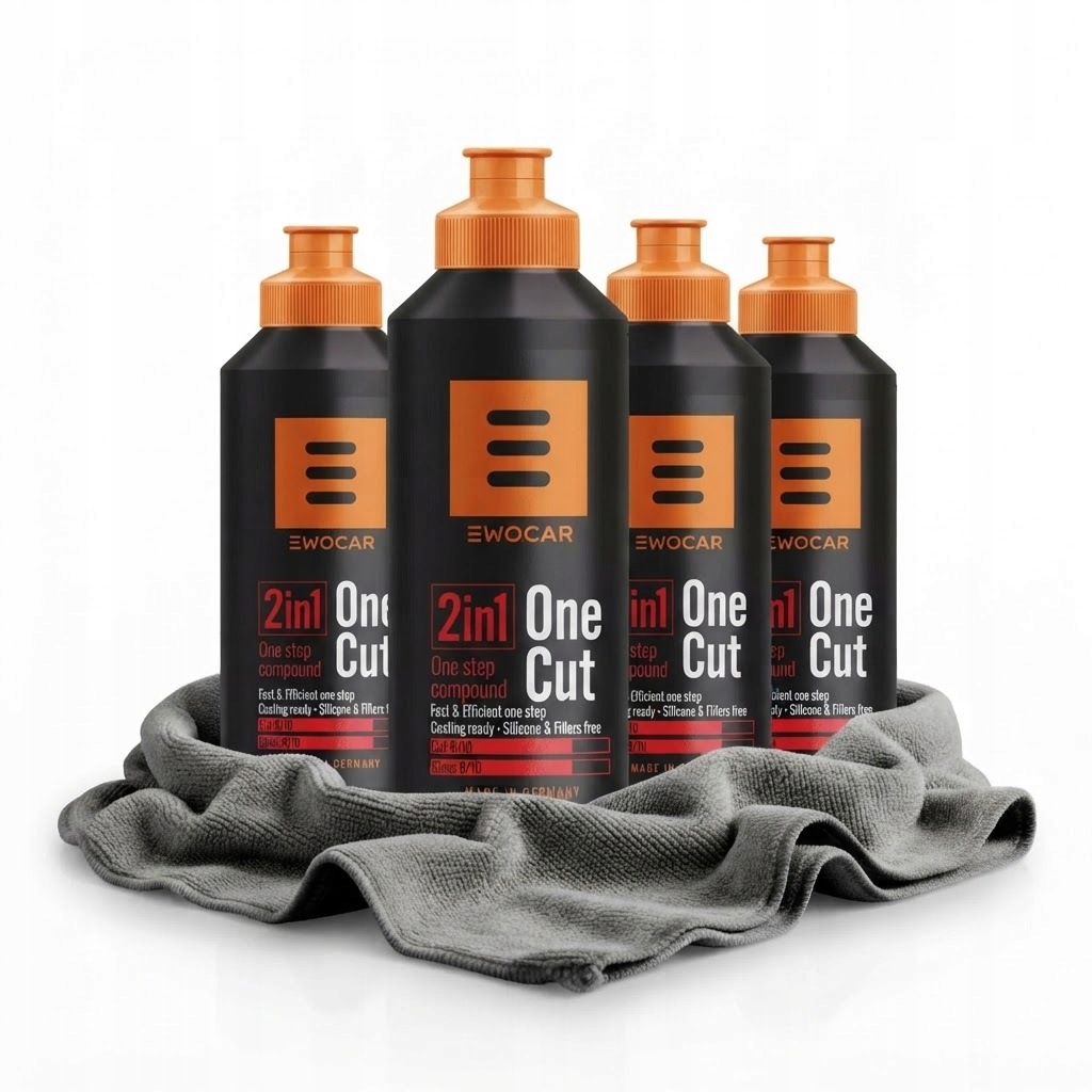 Ewocar One Cut 4x 250 ml leštiaca pasta 2v1 One Step mikrovlákno