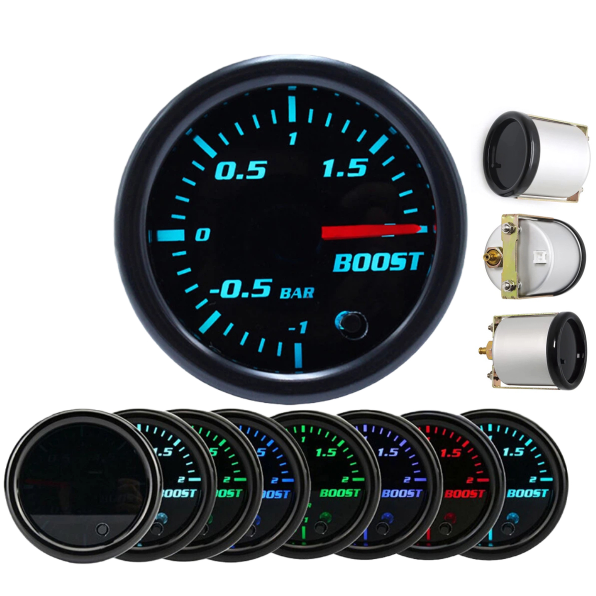 Turbo Hodiny Nabíjení Boost Indikátor Různé Barvy Hrnek 52 mm Hodiny