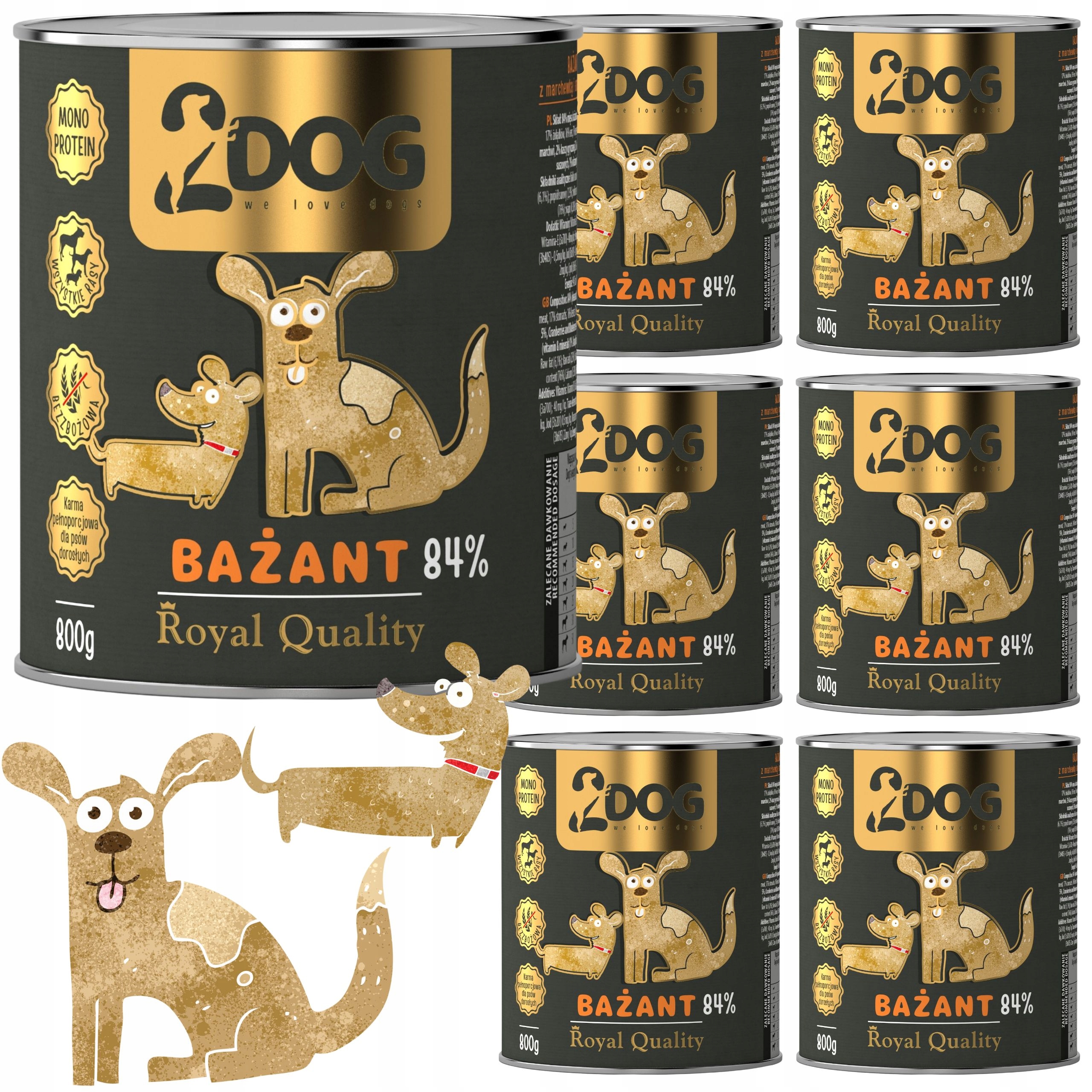 Levně 2Dog Vlhké krmivo pro psy Bažant 84% Royal Quality 800 g