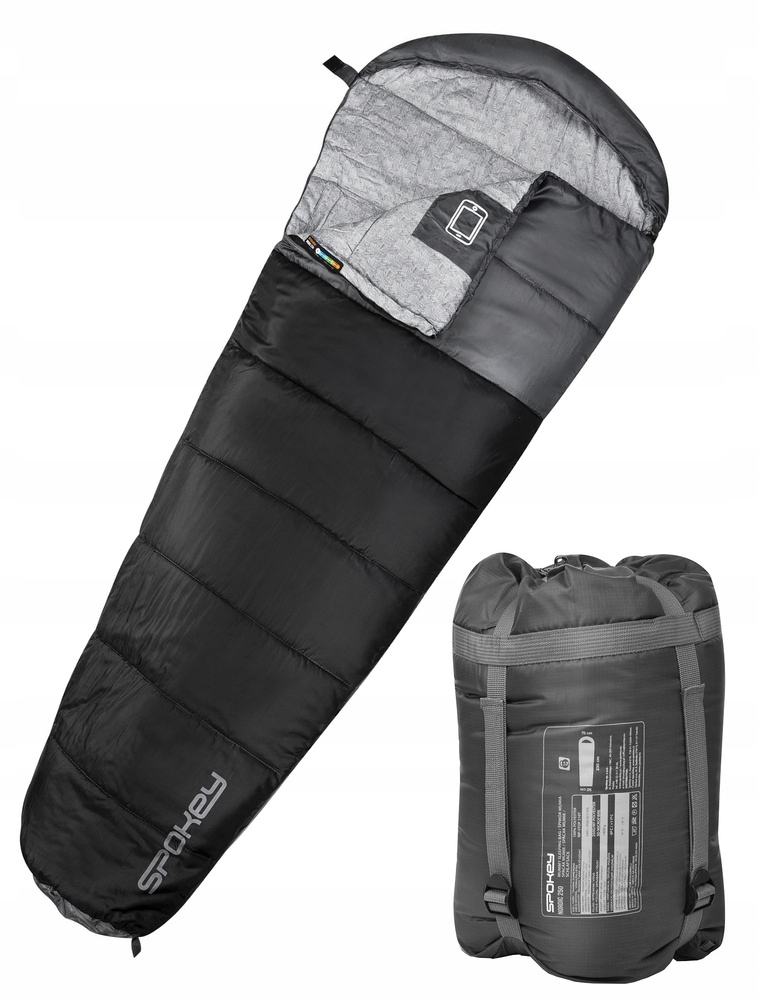 Śpiwór Turystyczny Ciepły Mumia Pod Namiot 230x80 cm Spokey Z Pokrowcem