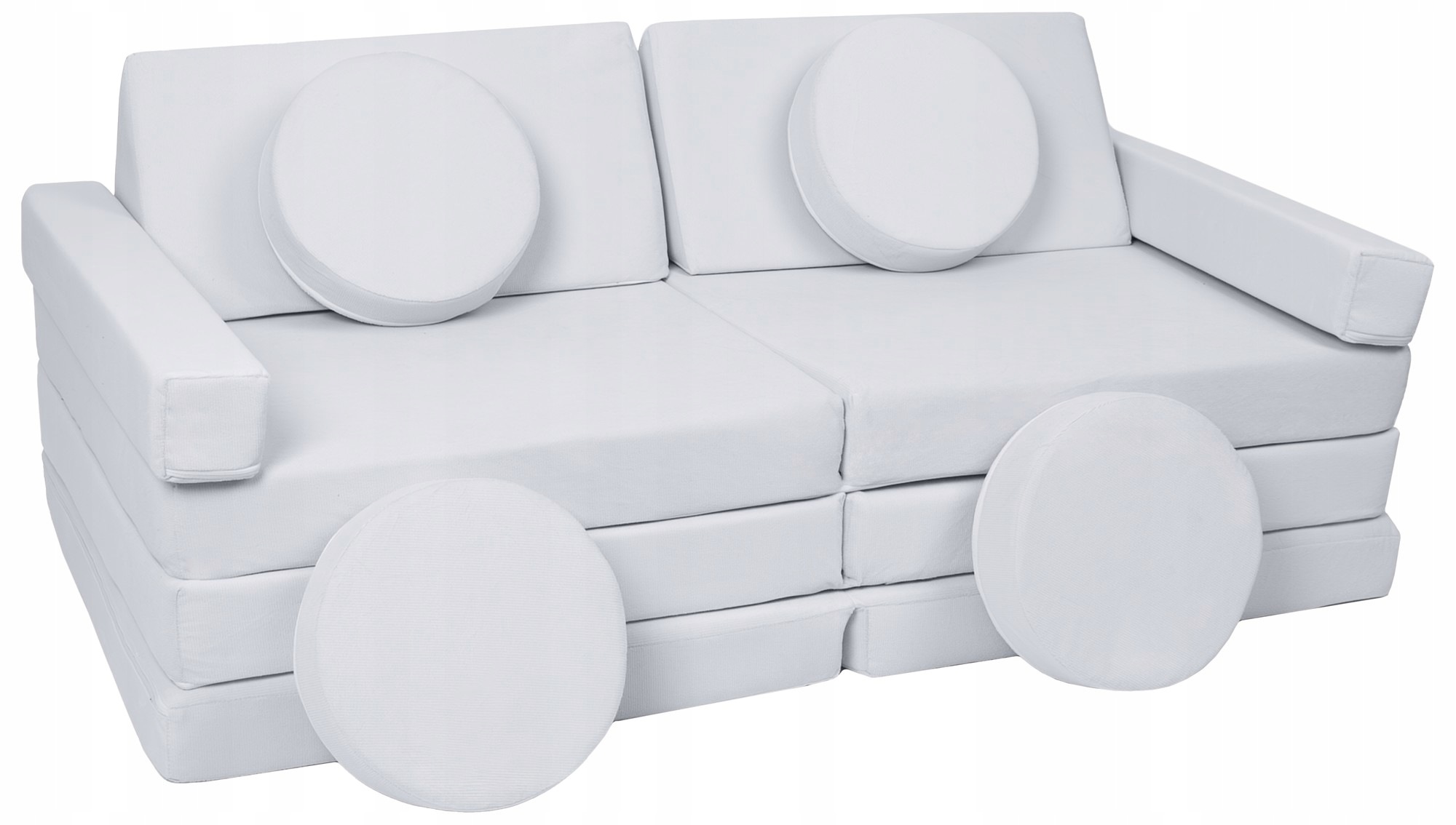 Sofa Modułowa Dla Dziecka Samochód Z Kierownicą Szary Piankowa Klocki
