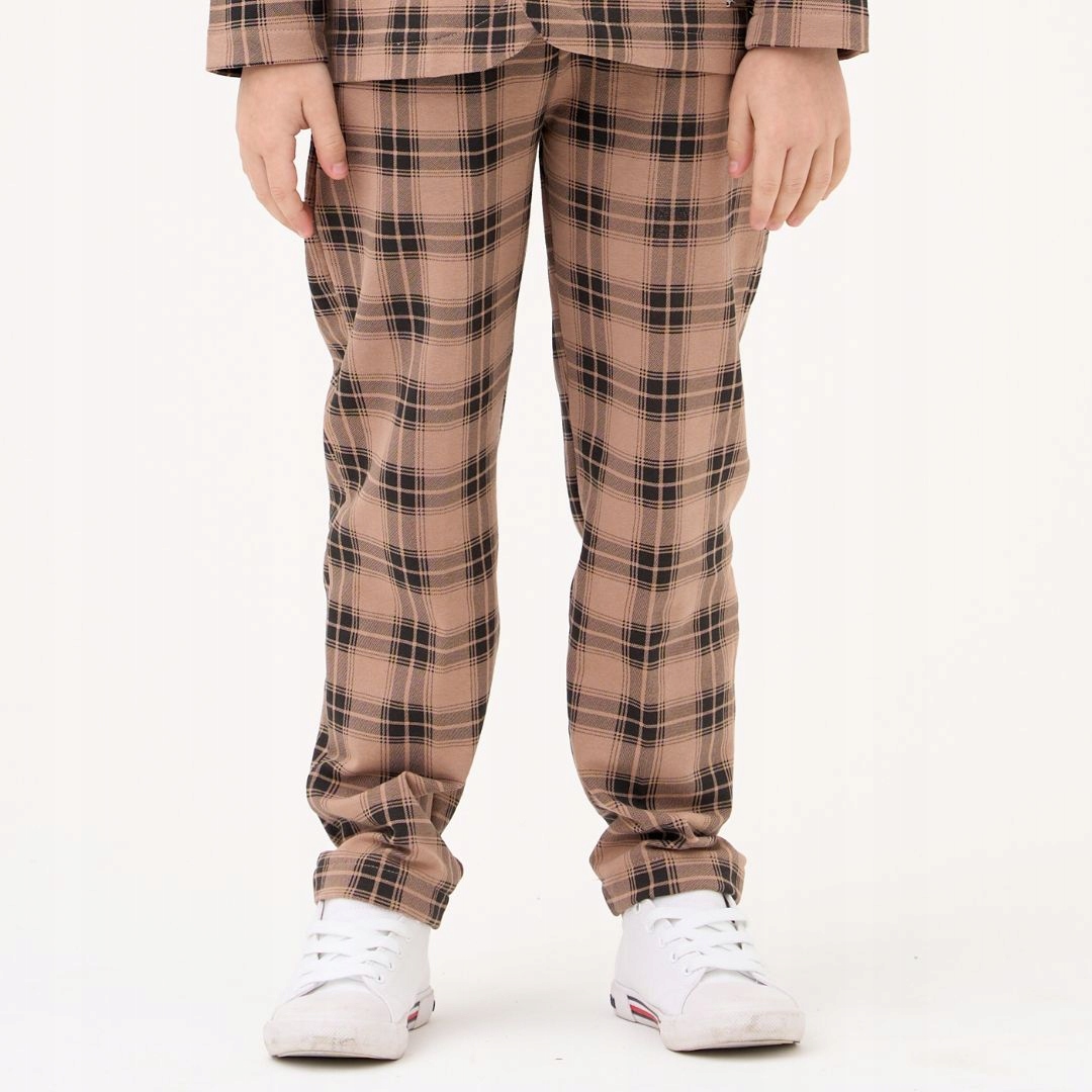 Spodnie Oliver beżowe w kratę R.122 7/8 LAT