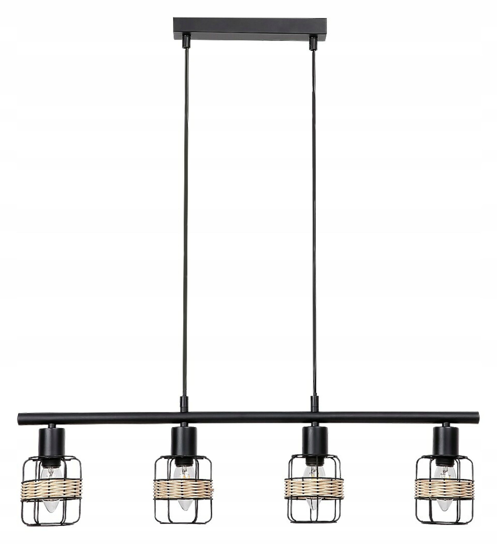 Rabalux Indiana závěsné svítidlo 4xE14 černé s přírodní dekorací 5284