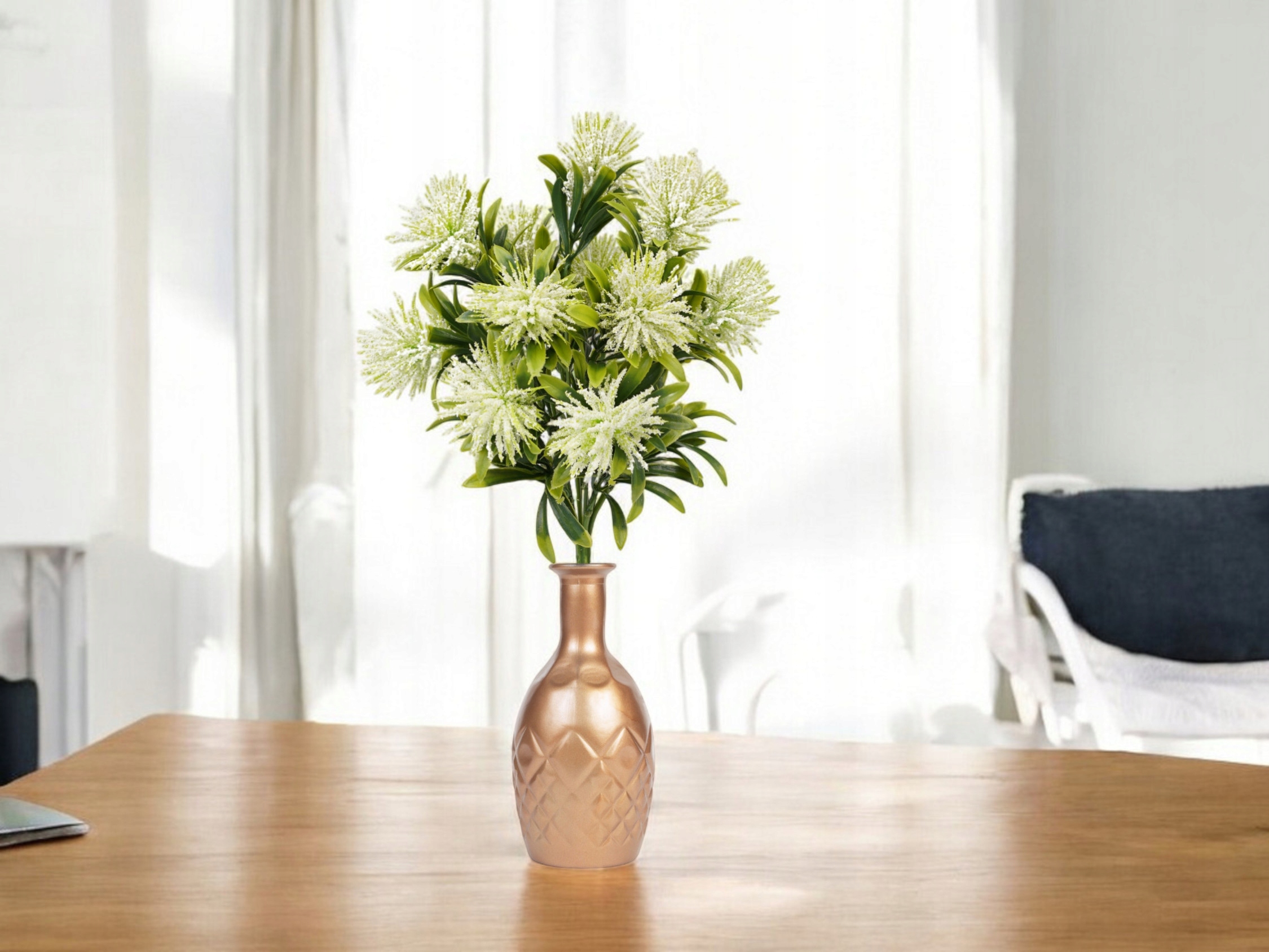 SZTUCZNE KWIATY OSET 34CM GAŁĄZKA LIŚCIE DODATEK DO KOMPOZYCJI BIAŁY Typ inny