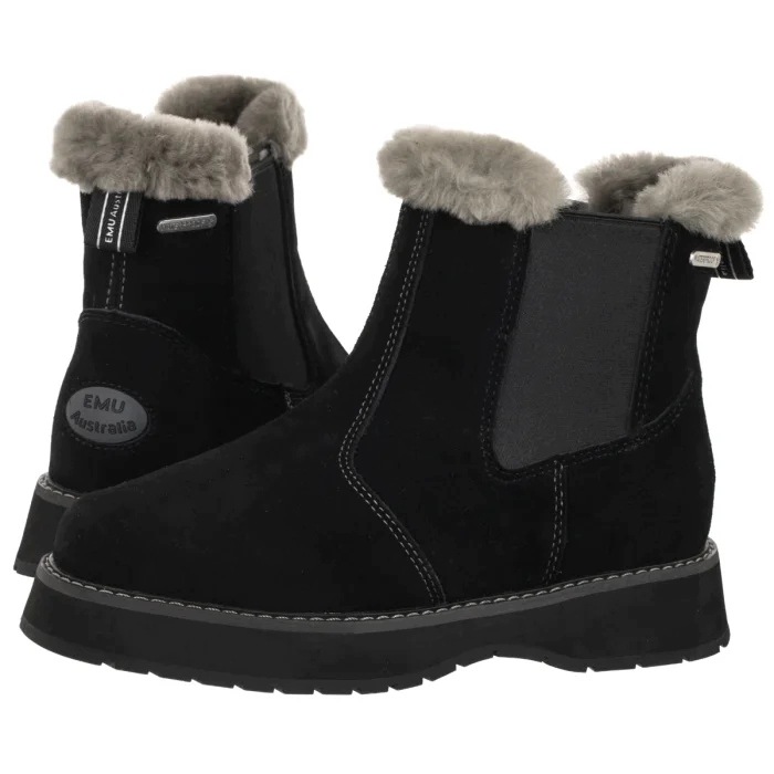 Buty Skórzane Damskie Sztyblety Emu Australia Marli W13345 Czarne
