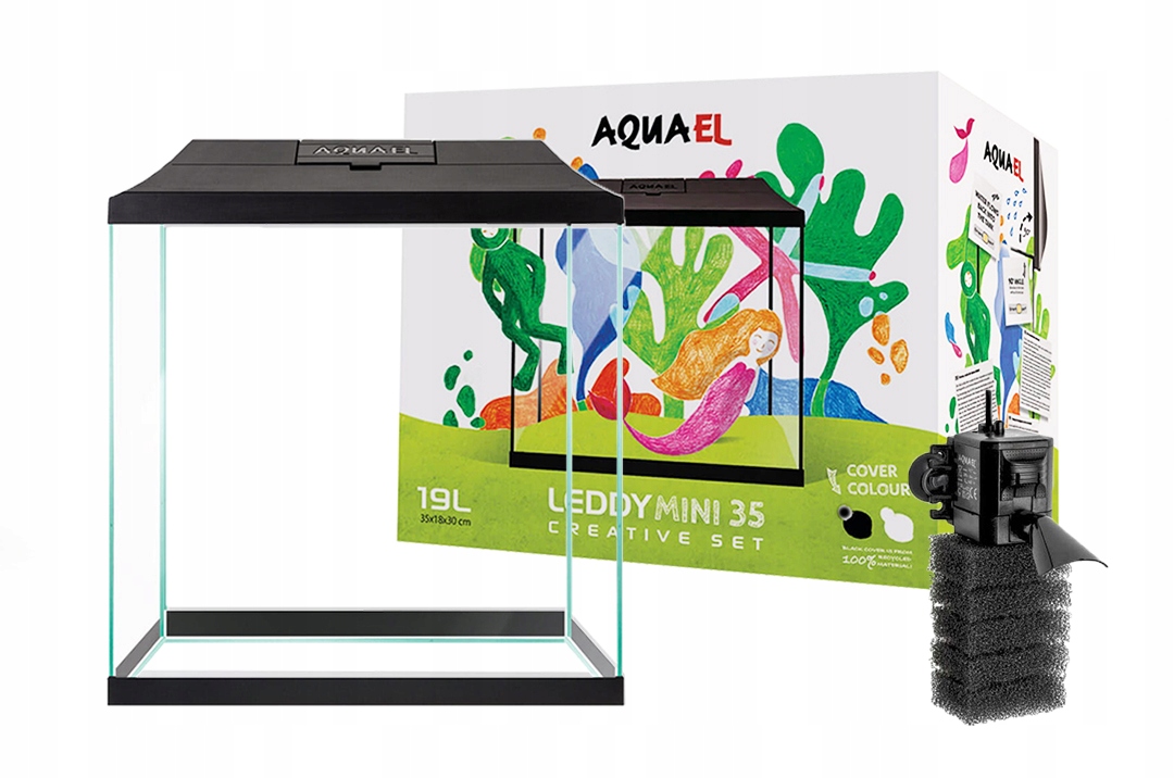 

Aquael Leddy Mini 35 Akwarium 19L Pokrywa Filtr