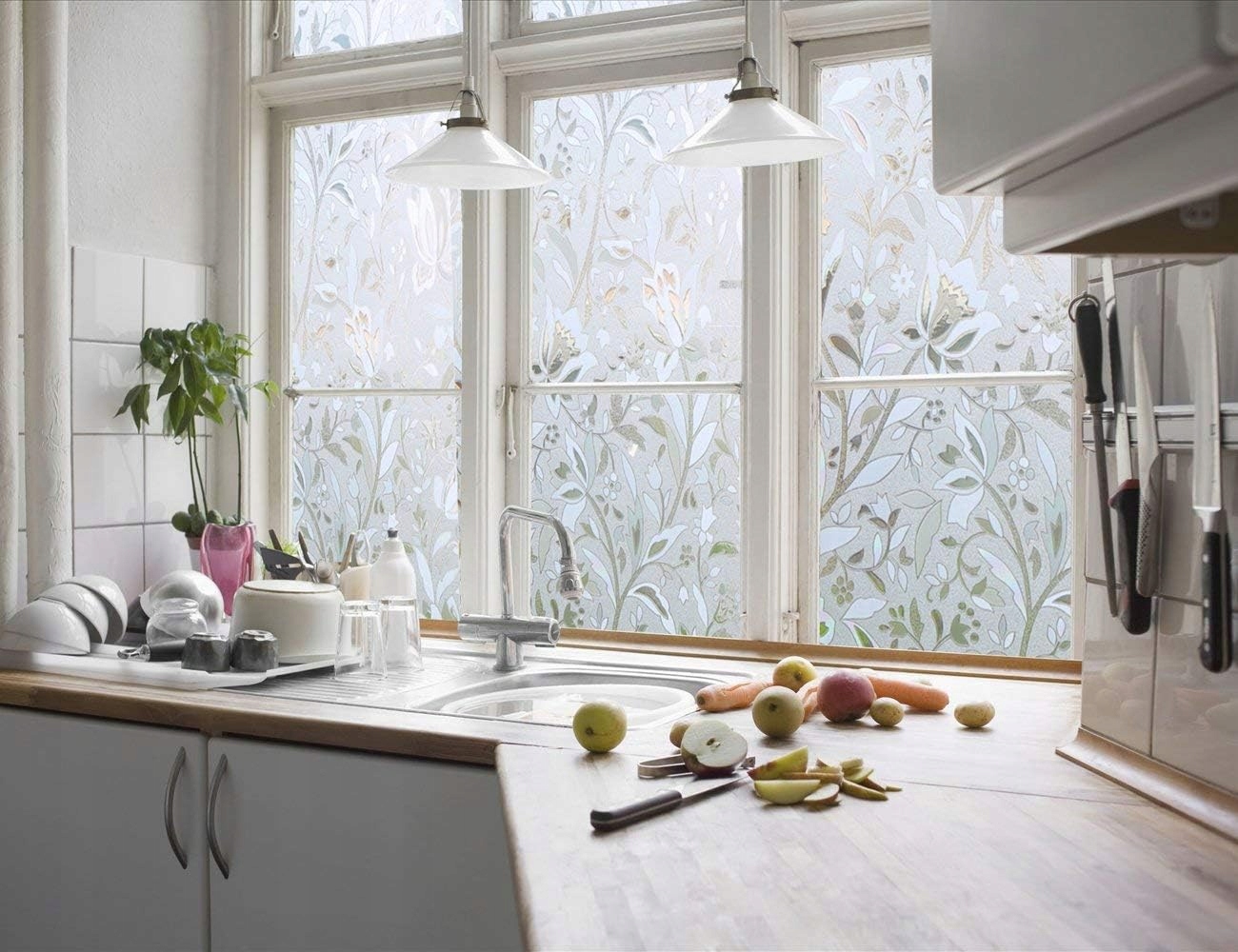 FOLIA NA SZYBĘ OKNO OKIENNA CHRONIĄCA PRYWATNOŚĆ OZDOBNA WITRAŻOWA 60*100cm Szerokość naklejki 60 cm