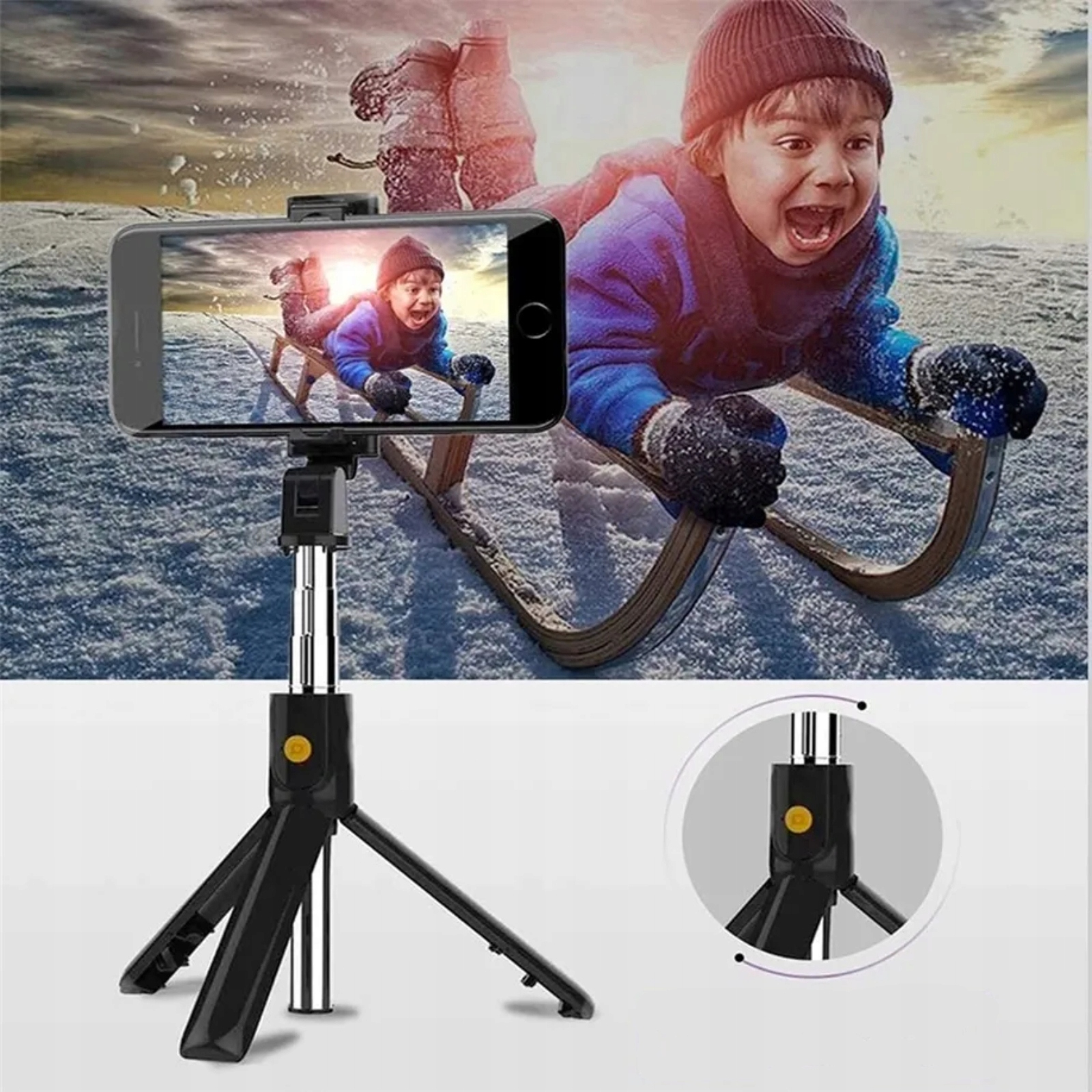 KIJ SELFI ZE STATYWEM TRIPOD TRÓJNÓG NA TELEFON Model K07