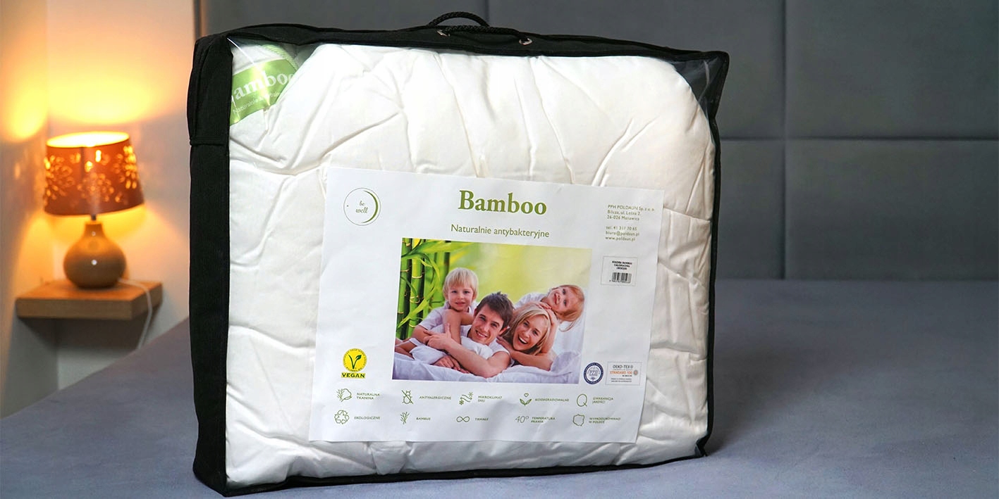 Kołdra 160x200 bambusowa naturalna całoroczna Marka Poldaun
