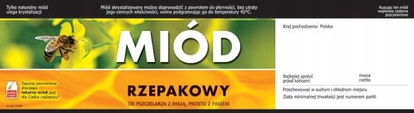 

Etykiety z Kontretykietą 100szt Rzepakowy
