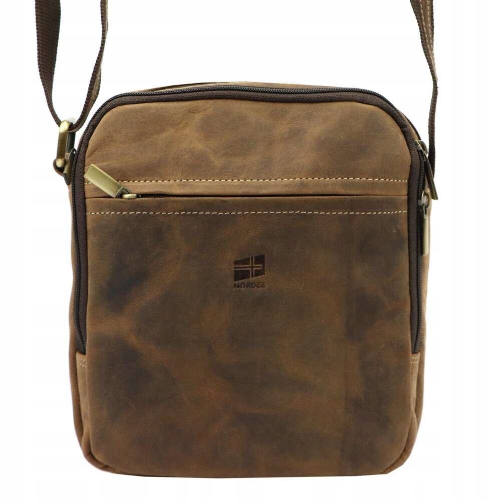 Pánská taška Nordee MSD-02 GM07 Myslivec Kožená Hnědá Crossbody