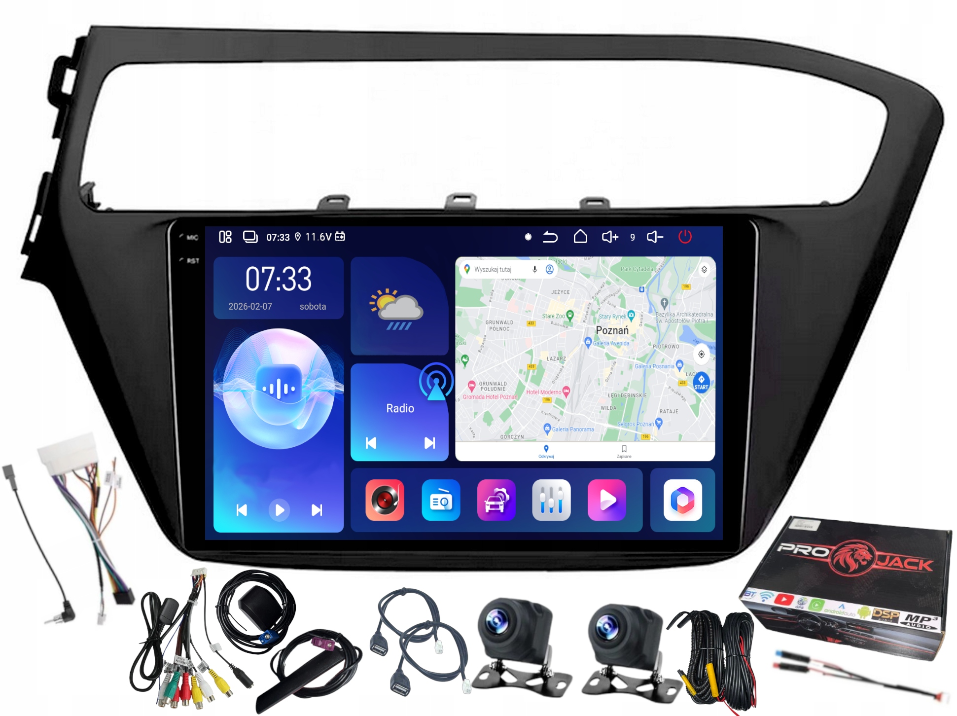 Rádio Navigácia Carplay Gps Android Hyundai I20 2018-2020 6GB 128GB Sim