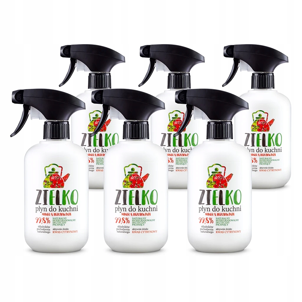 Levně Zielko Eko sada Tekutý přípravek do kuchyně 6x500 ml Bez Šmouh A Skvrn (5+1 bonus)