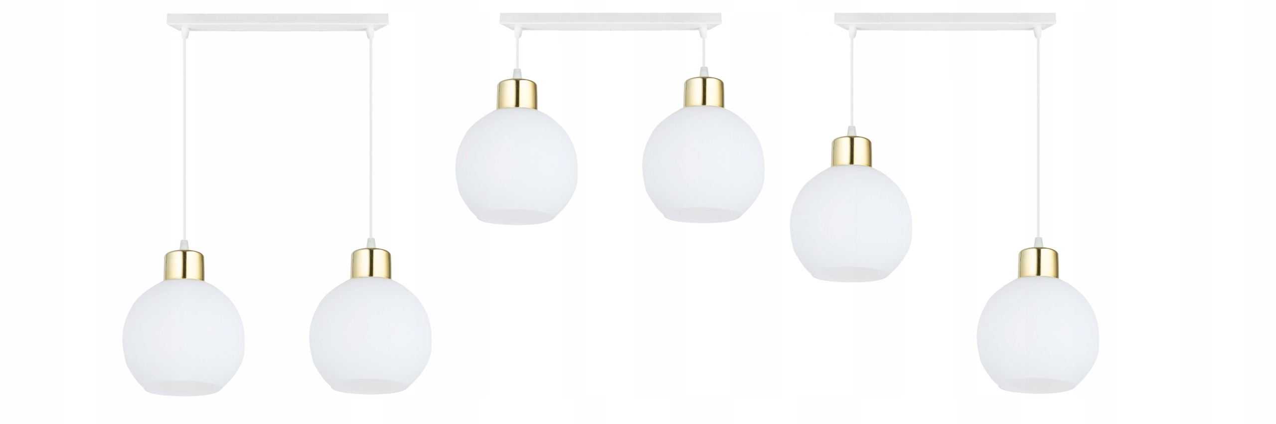 Lampa Wisząca Sufitowa Biała Złota Kule Kod producenta BK-05