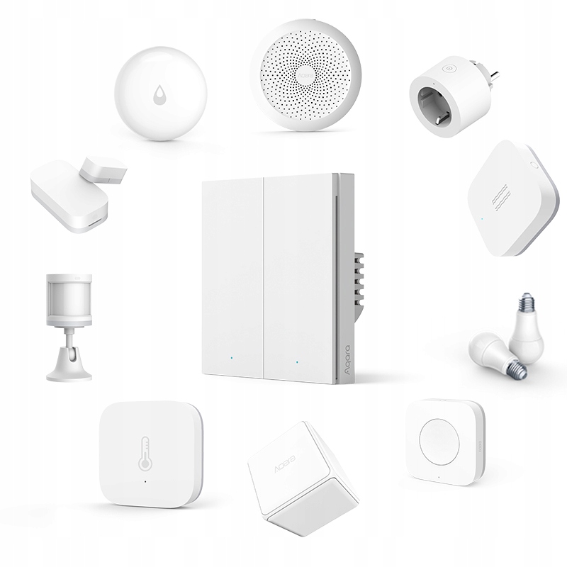 AQARA PRZEŁĄCZNIK WŁĄCZNIK ŚWIATEŁ 2 PRZYCISKI SMART HOMEKIT ZIGBEE EU Kod producenta WS-EUK04