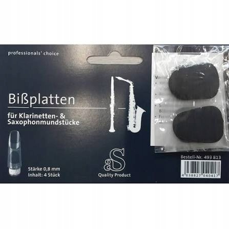 Arnolds&Sons 493813 Ochraniacz na Ustnik Klarnet Saks. Czarny 0,8mm 4 szt.