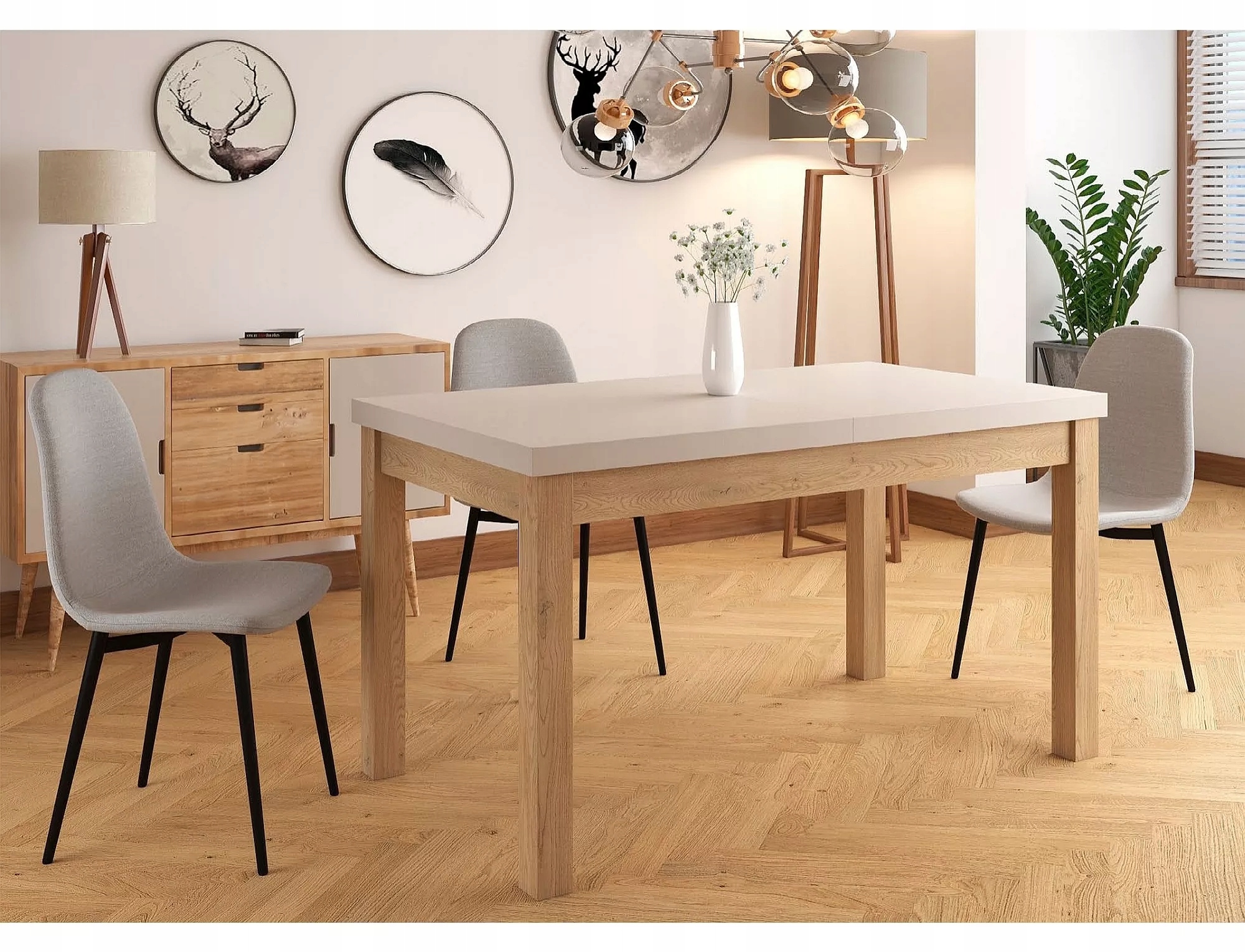 Stół rozkładany 140(218)x80 do jadalni Presto kaszmir/dąb cremona torro