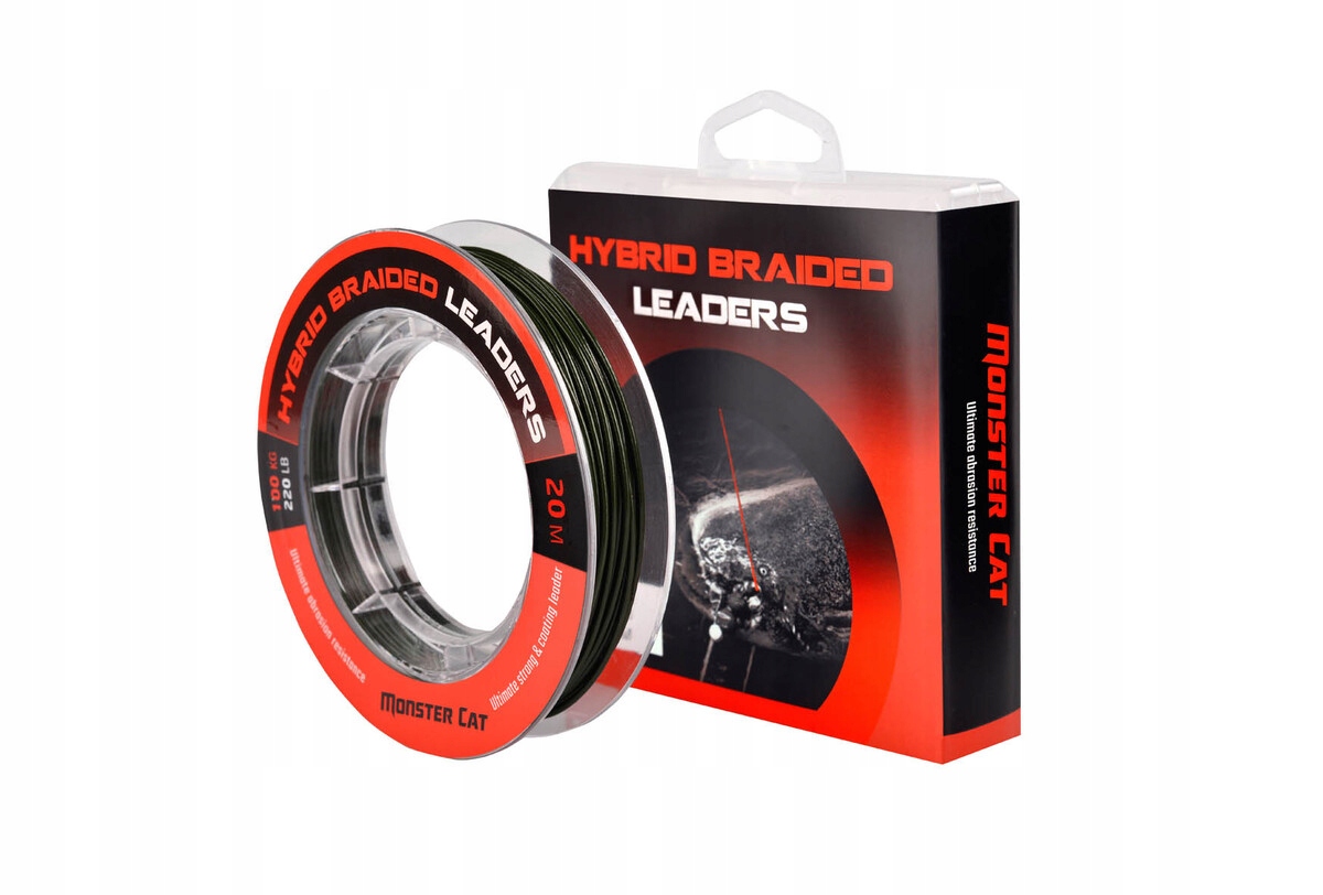 Monster Cat materiał przyponowy Hybrid Leaders 20 m 100 kg 220 lb