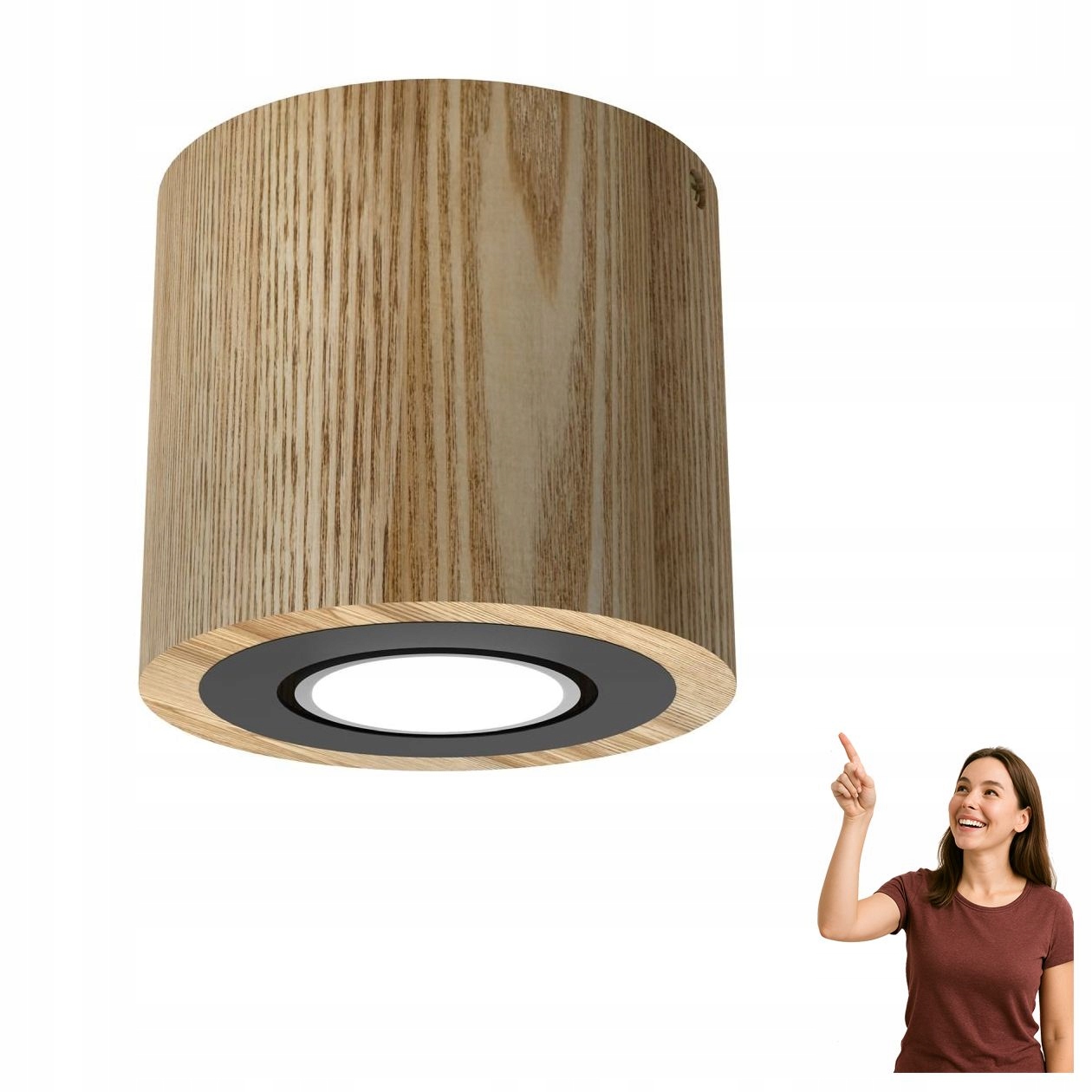 Spotová nástěnná lampa Downlight Wood 9746 Luminex