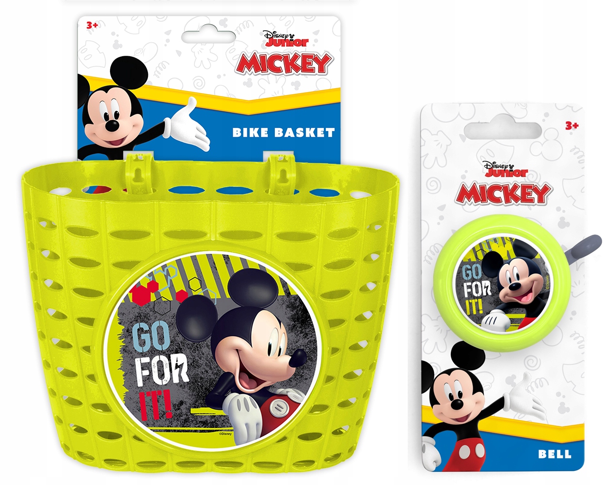 KOSZYK ROWEROWY DZWONEK NA KIEROWNICĘ MICKEY