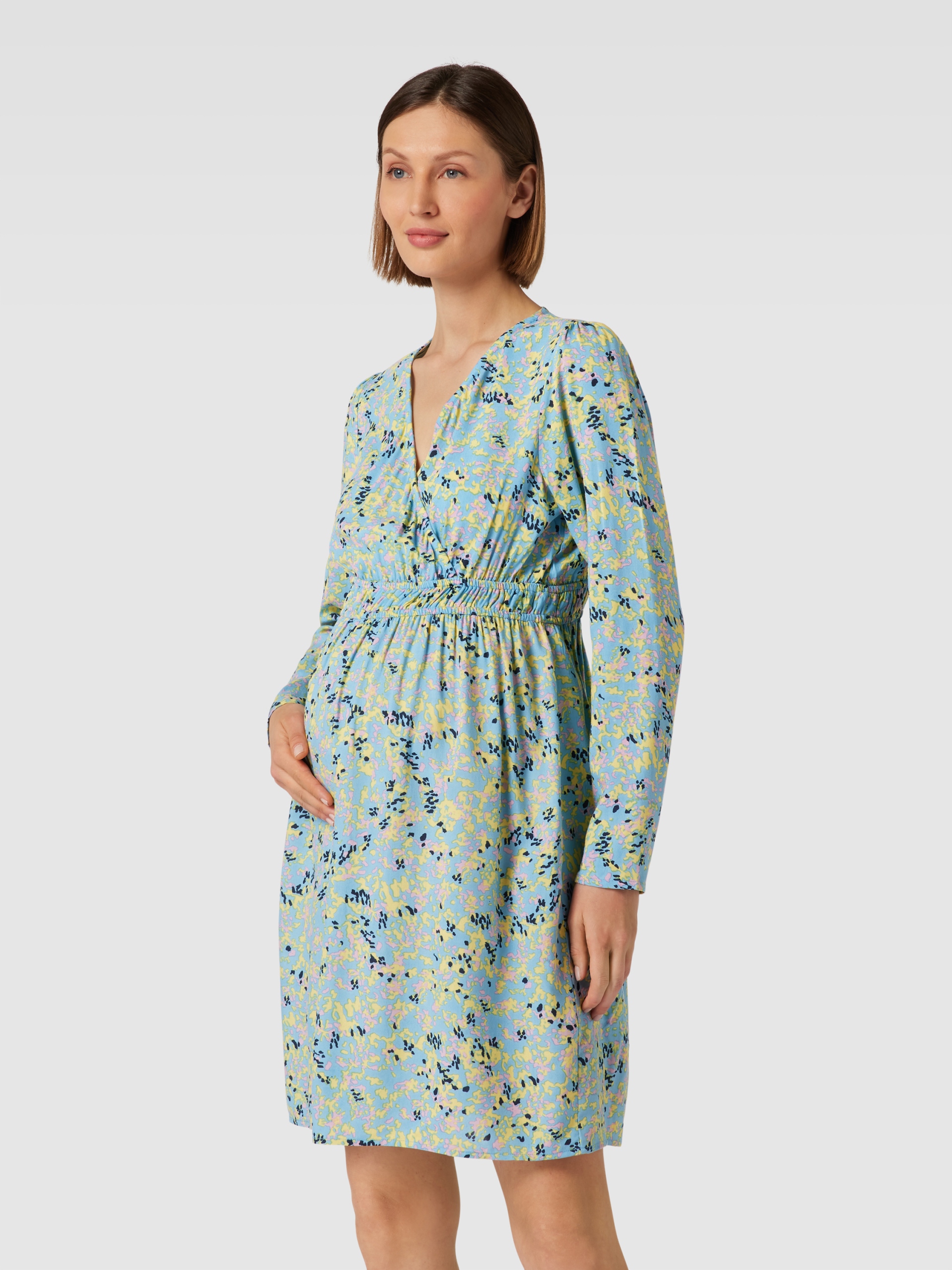 Mamalicious Šaty S Modrým Vzorem A Volánky M 7AA