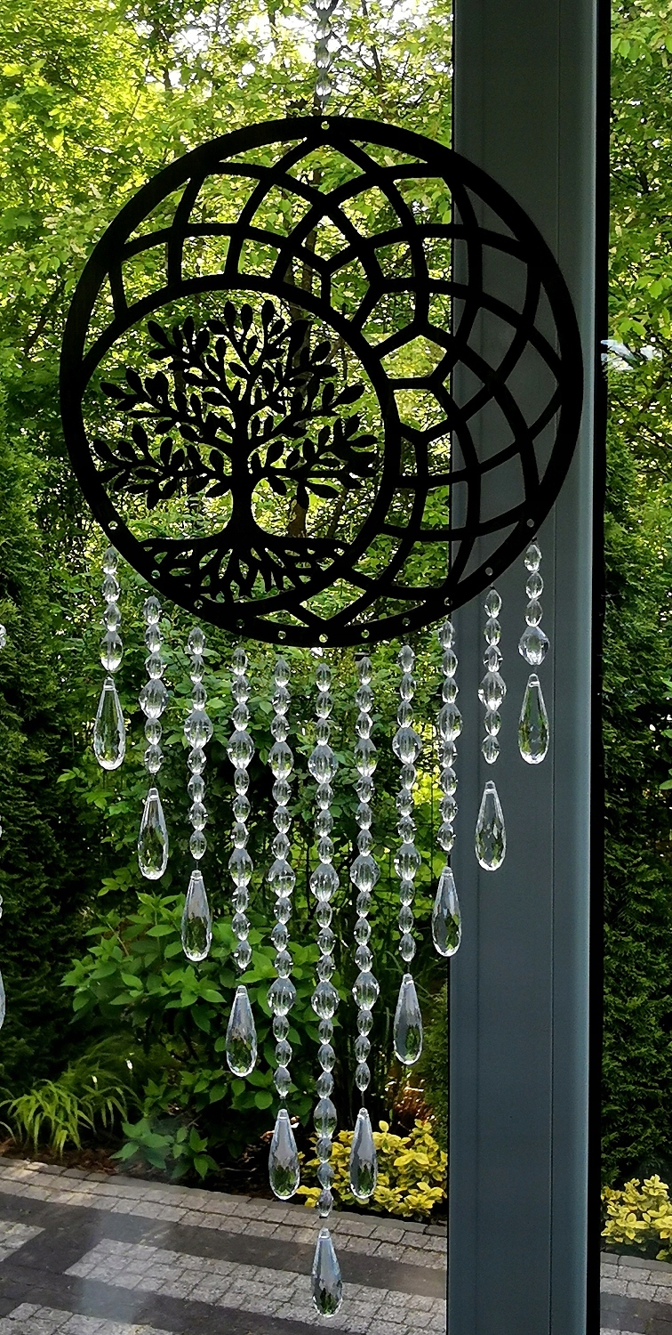 Panel lapač mandala 120 cm Na Okno Korálky- Eben
