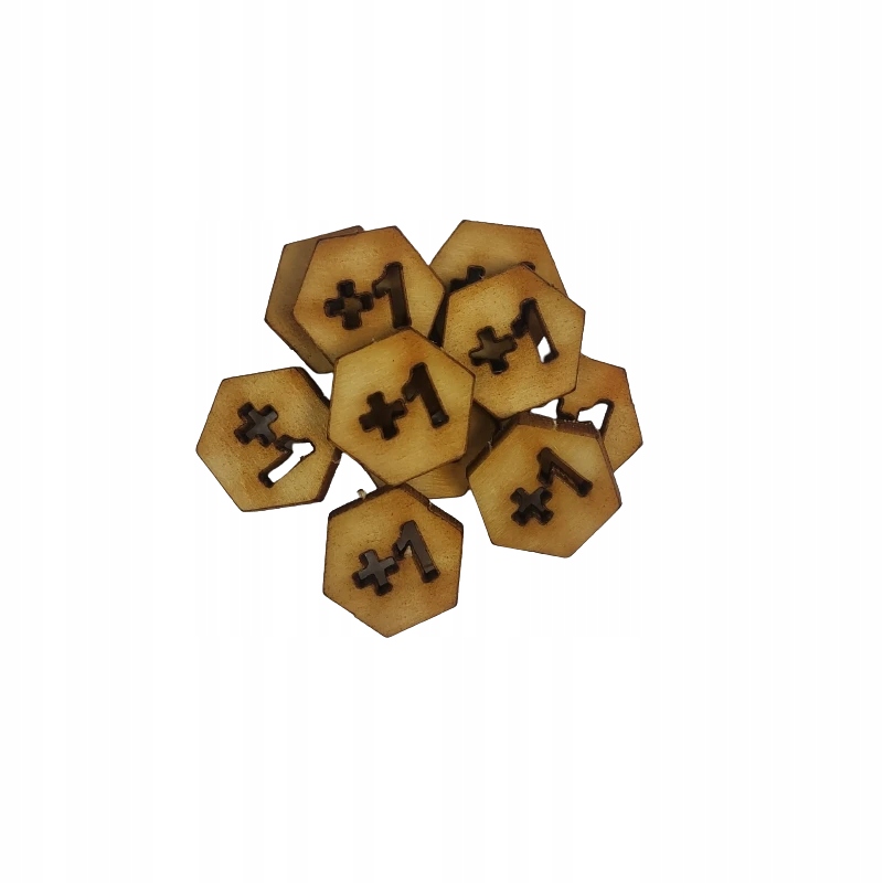 COUNTER LICZNIK ŻETONY DREWNIANE HEX +1 (10 SZTUK) Producent RGFK