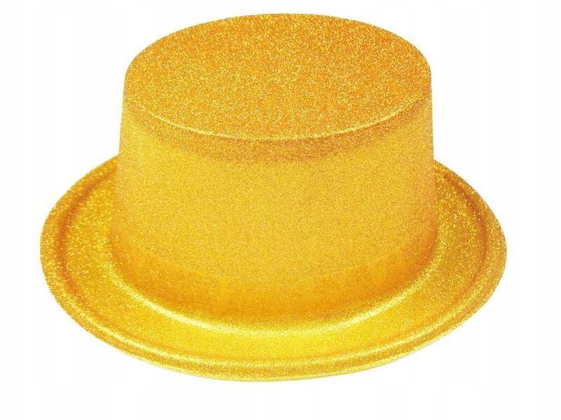 

Kapelusz Cylinder Brokatowy Złoty 53-58CM