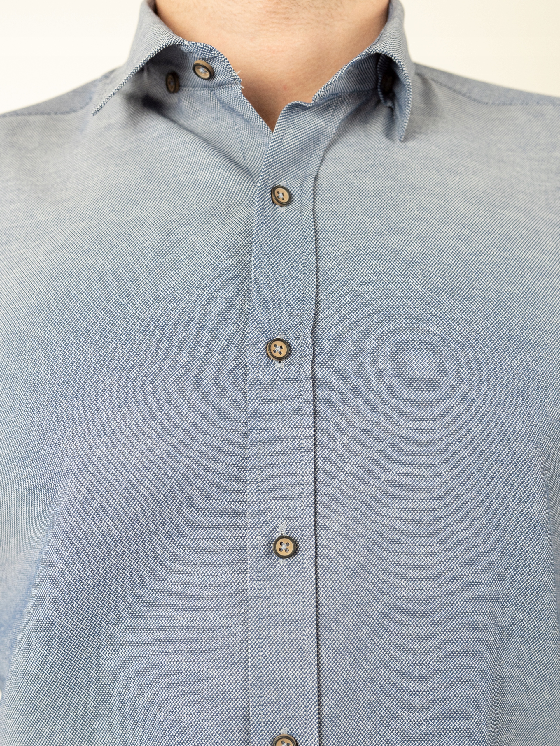 Koszula męska elegancka CASUAL SLIM GRAFITOWA S Rękaw długi rękaw