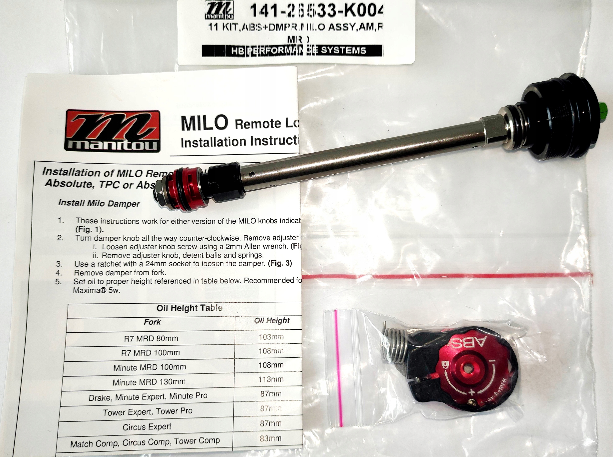 Nowy Tłumik Blokady Manitou Milo Remote Lockout Abs