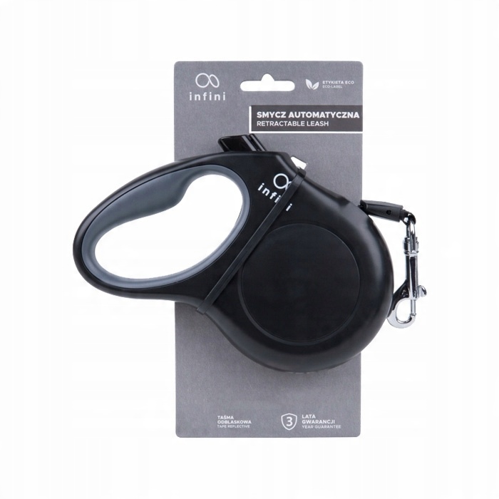 

Amiplay Infini Smycz automatyczna czarna XL 50kg