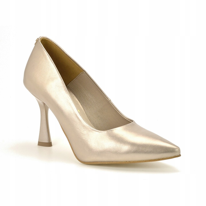 Zlaté lodičky dámské boty podpatky elegantní dámské boty Karino 40