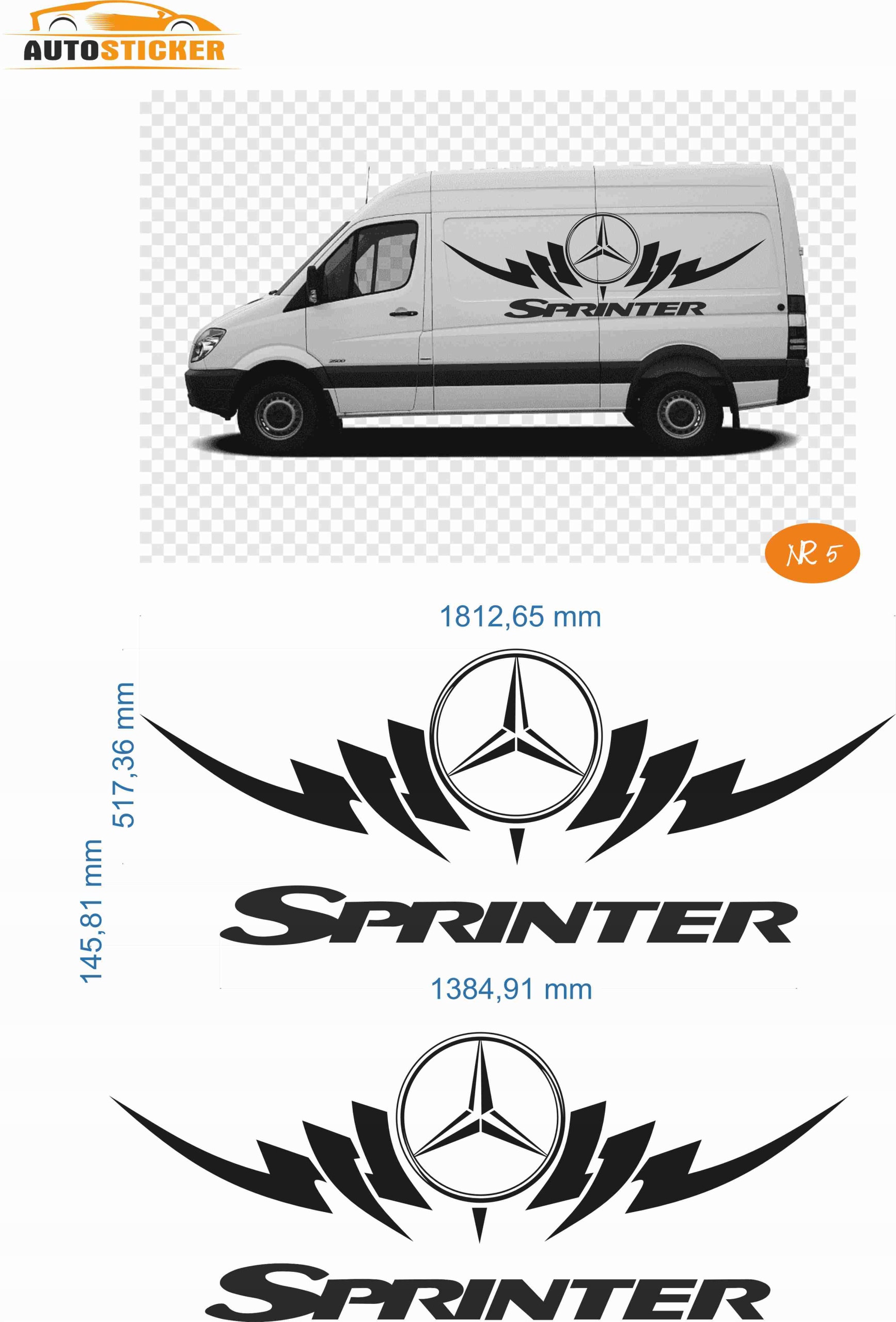 NAKLEJKA NAKLEJKI OKLEINA WLEP BUS MERCEDES SPRINTER MODEL 05