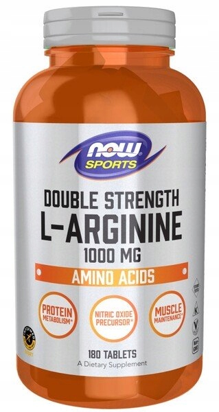Now Foods – L-arginin, 1000 mg – 180 tablet