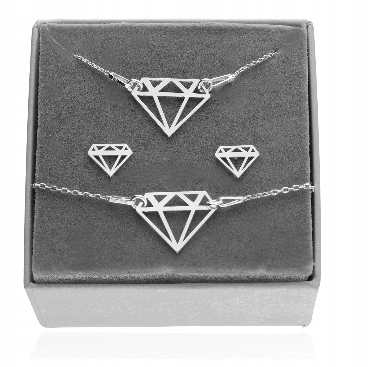 Stříbrný diamantový osazený diamantem stříbro krabička 925