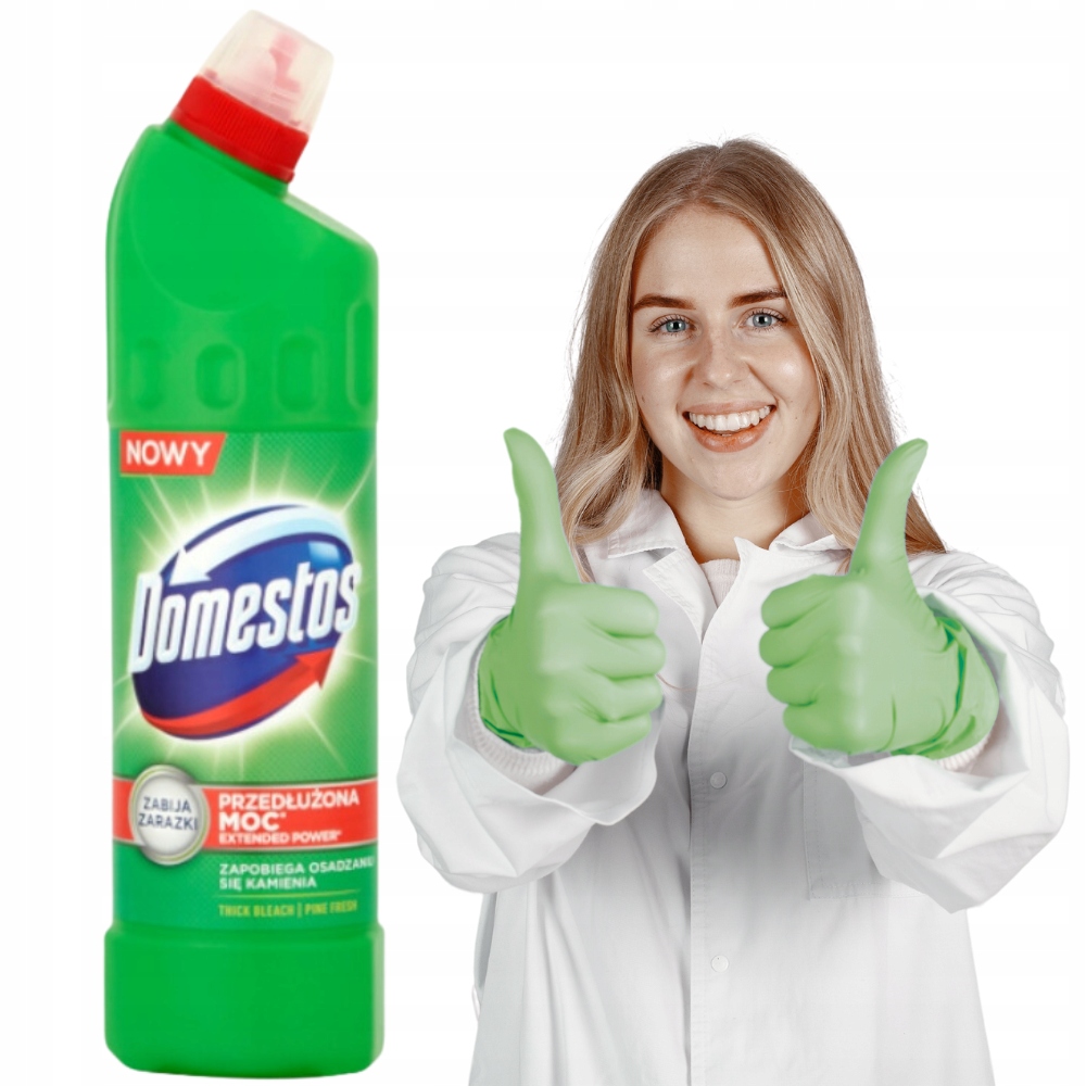 Domestos Przedłużona Moc płyn do toalet żel 075l czyszczenie wc Pine Fresh
